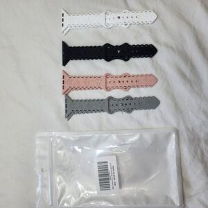 Set of Four Silicone Watch Bands For Apple 42mm